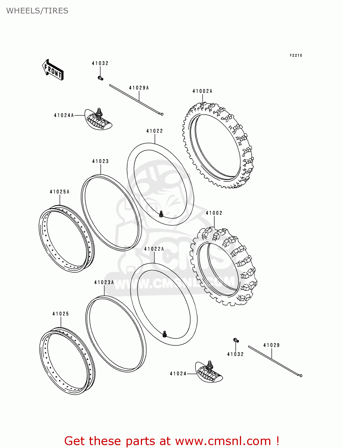 WHEELS/TIRES KDX220-A7 KDX220R 2000 USA CANADA