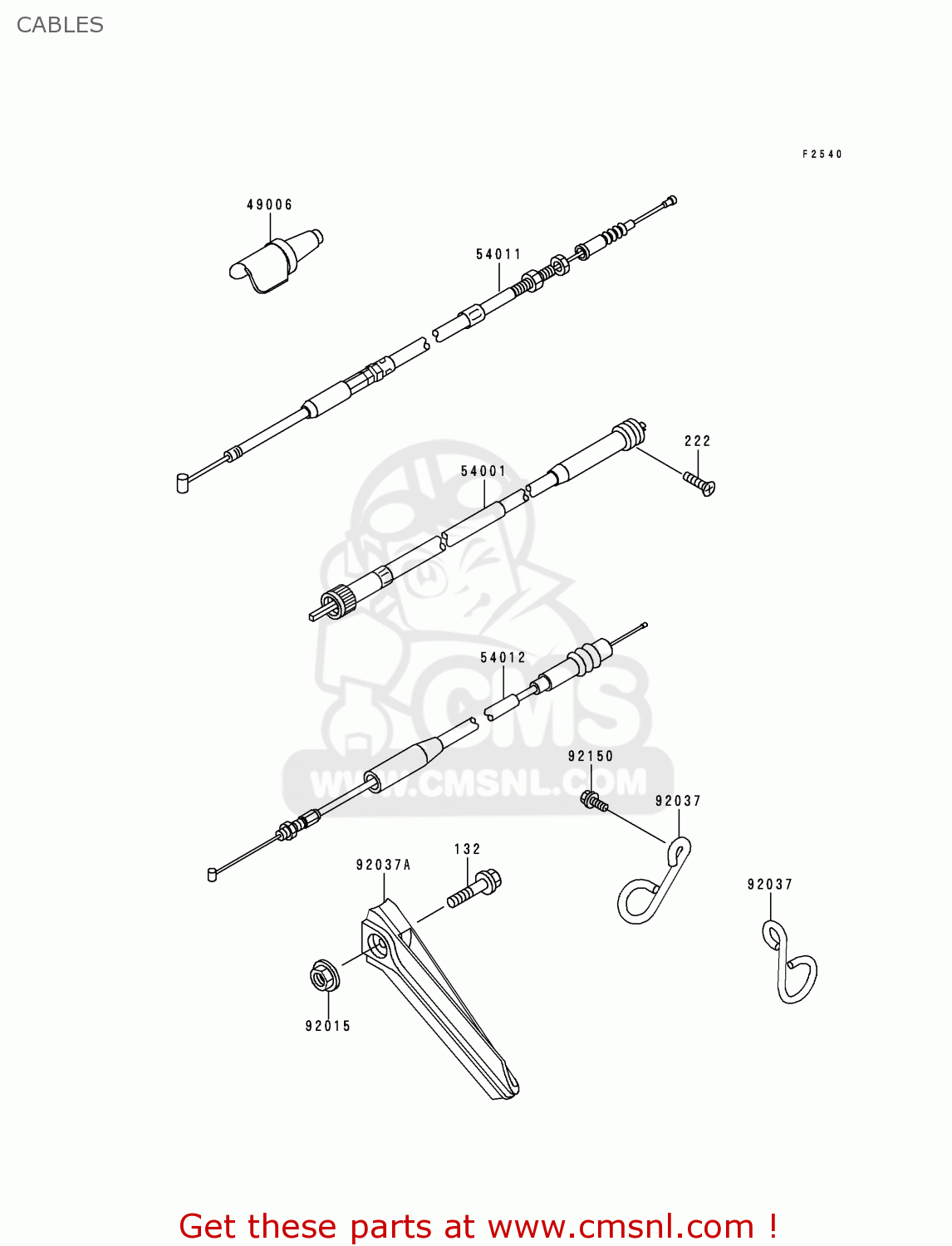 CABLES KDX220-A7 KDX220R 2000 USA CANADA