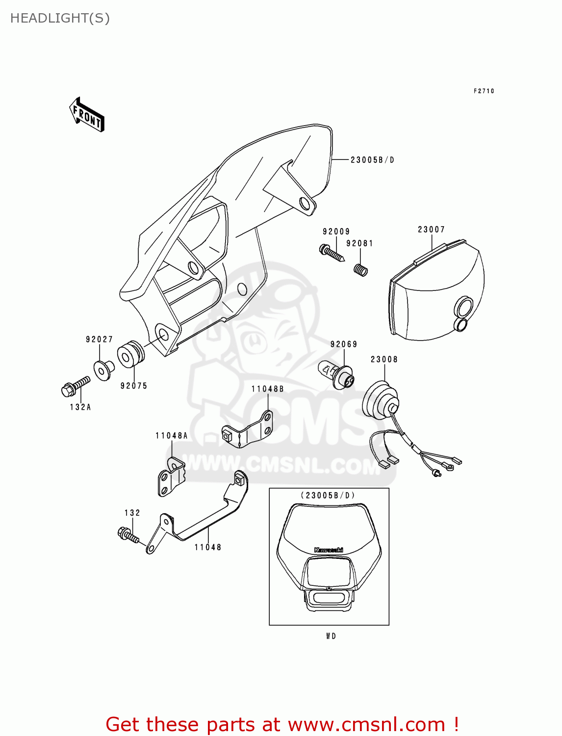 HEADLIGHT(S) KDX220-A7 KDX220R 2000 USA CANADA