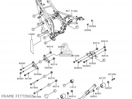 FRAME FITTINGS - KDX220-A7 KDX220R 2000 USA CANADA