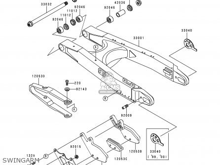 SWINGARM - KDX220-A7 KDX220R 2000 USA CANADA
