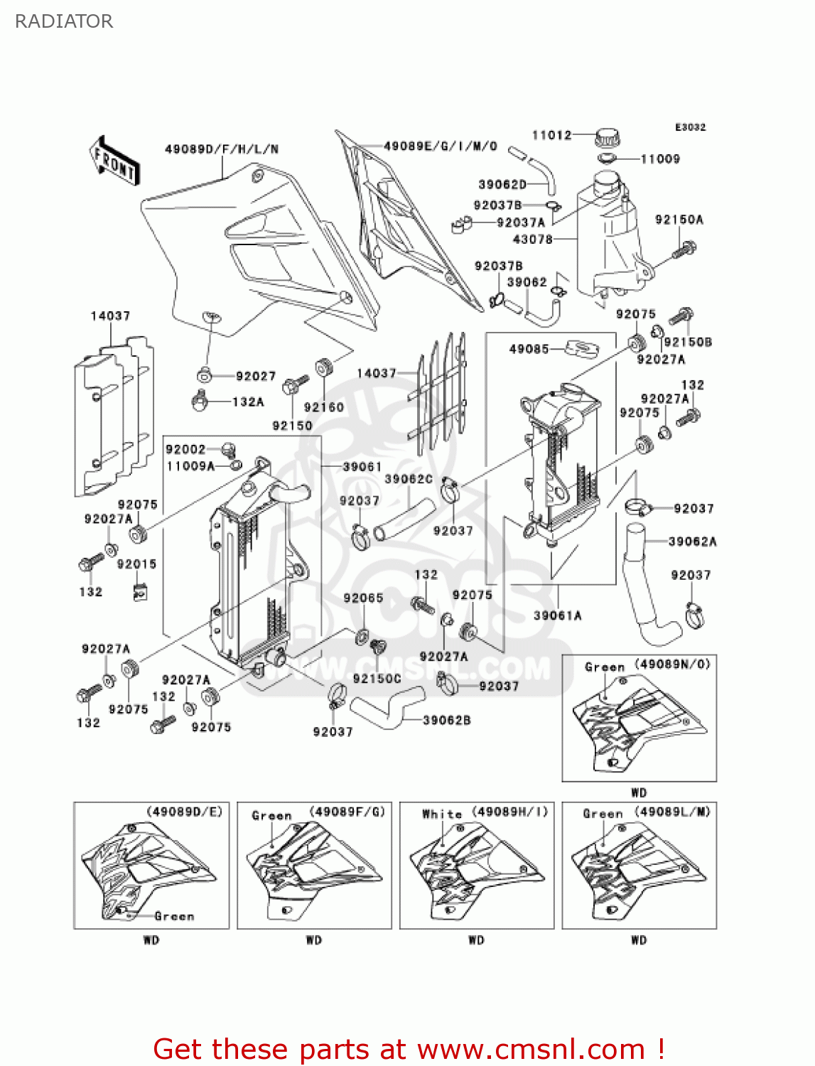 RADIATOR KDX220-A8 KDX220R 2001 USA CANADA