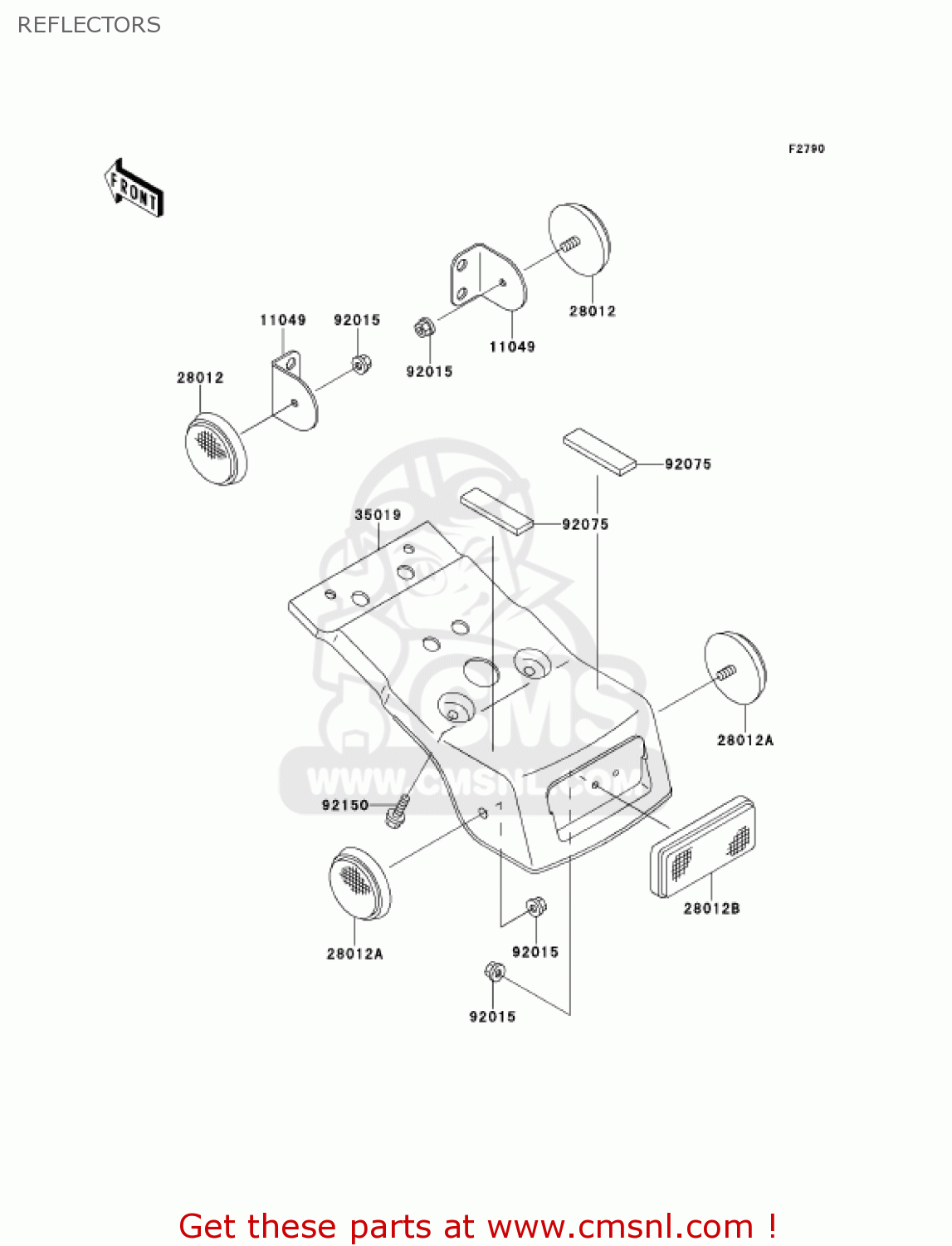 REFLECTORS KDX220-A8 KDX220R 2001 USA CANADA