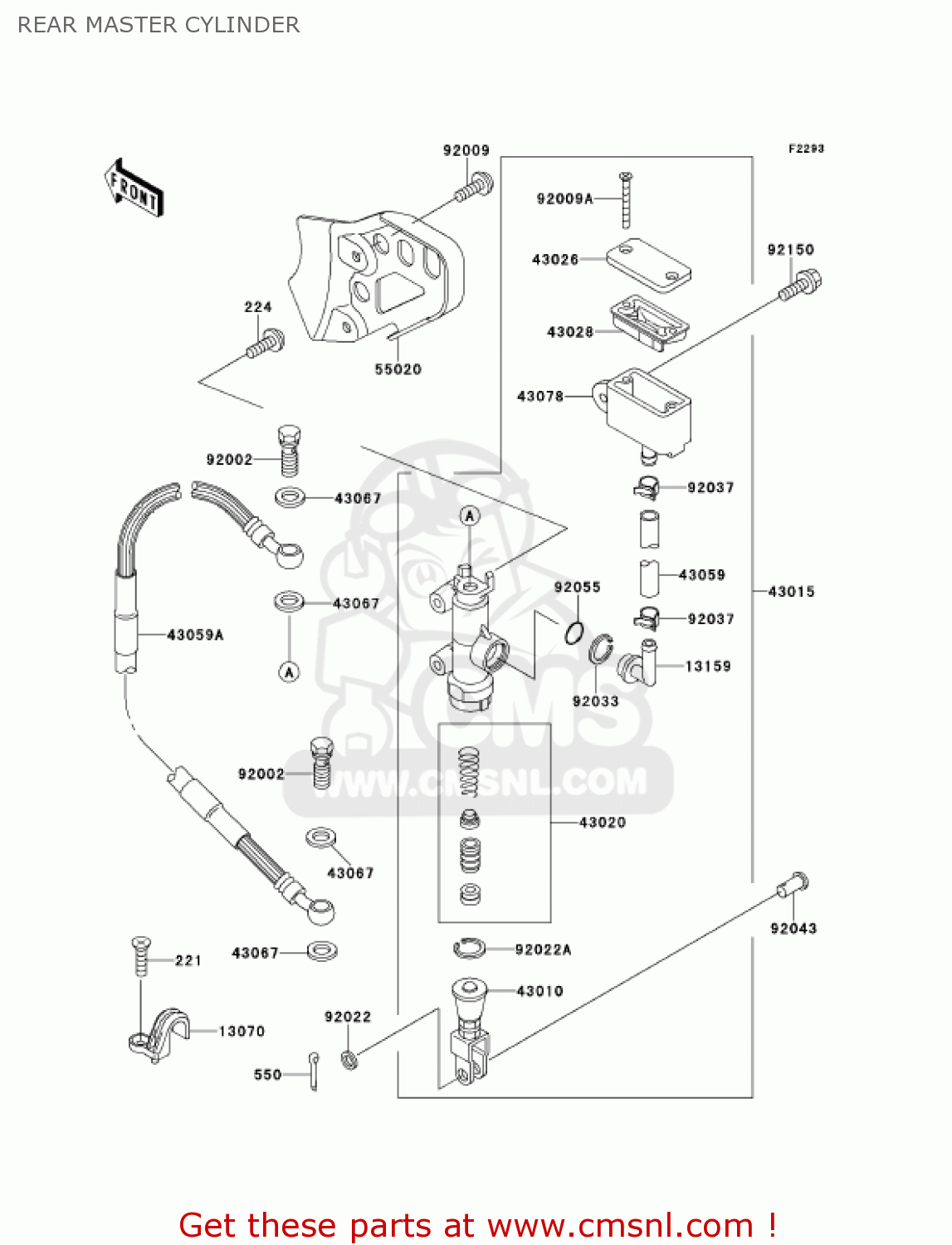REAR MASTER CYLINDER KDX220-A8 KDX220R 2001 USA CANADA