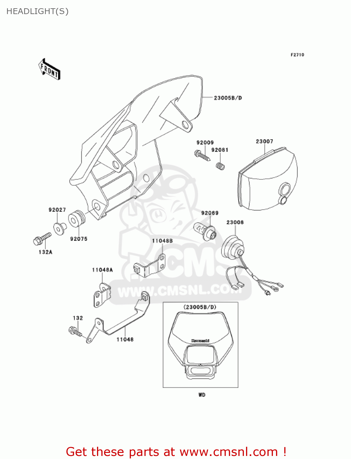 HEADLIGHT(S) KDX220-A8 KDX220R 2001 USA CANADA