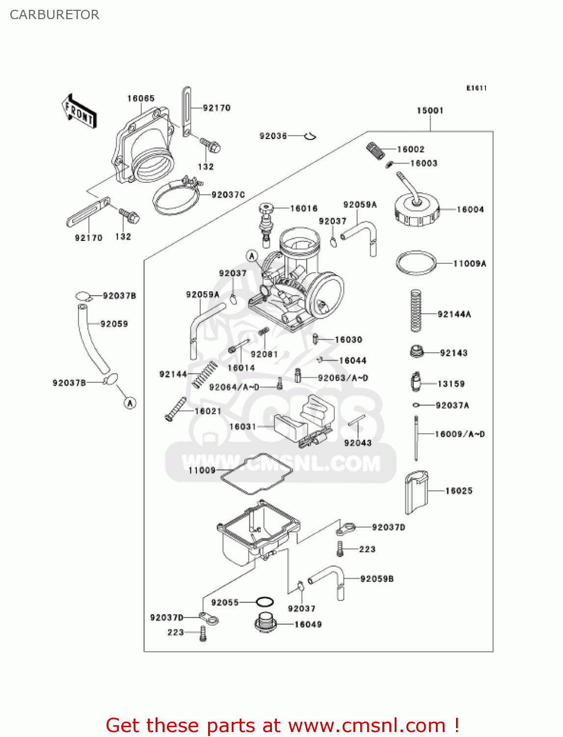 CARBURETOR KDX220-A8 KDX220R 2001 USA CANADA
