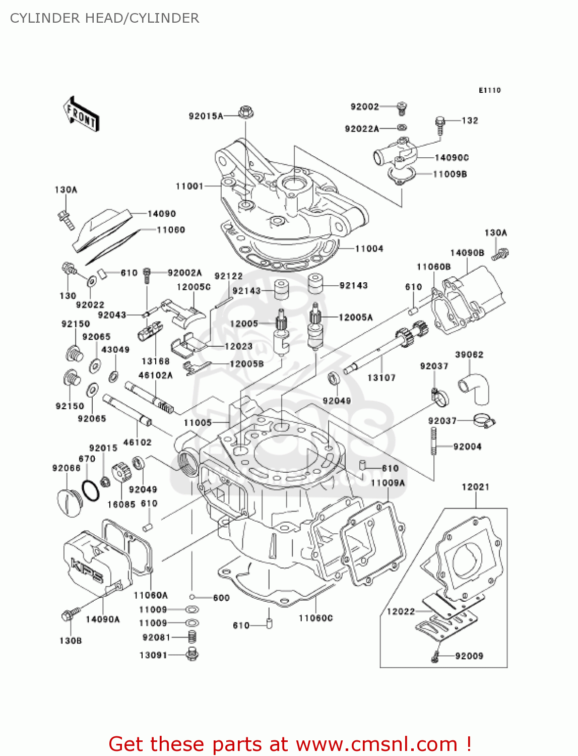 CYLINDER HEAD/CYLINDER KDX220-A8 KDX220R 2001 USA CANADA