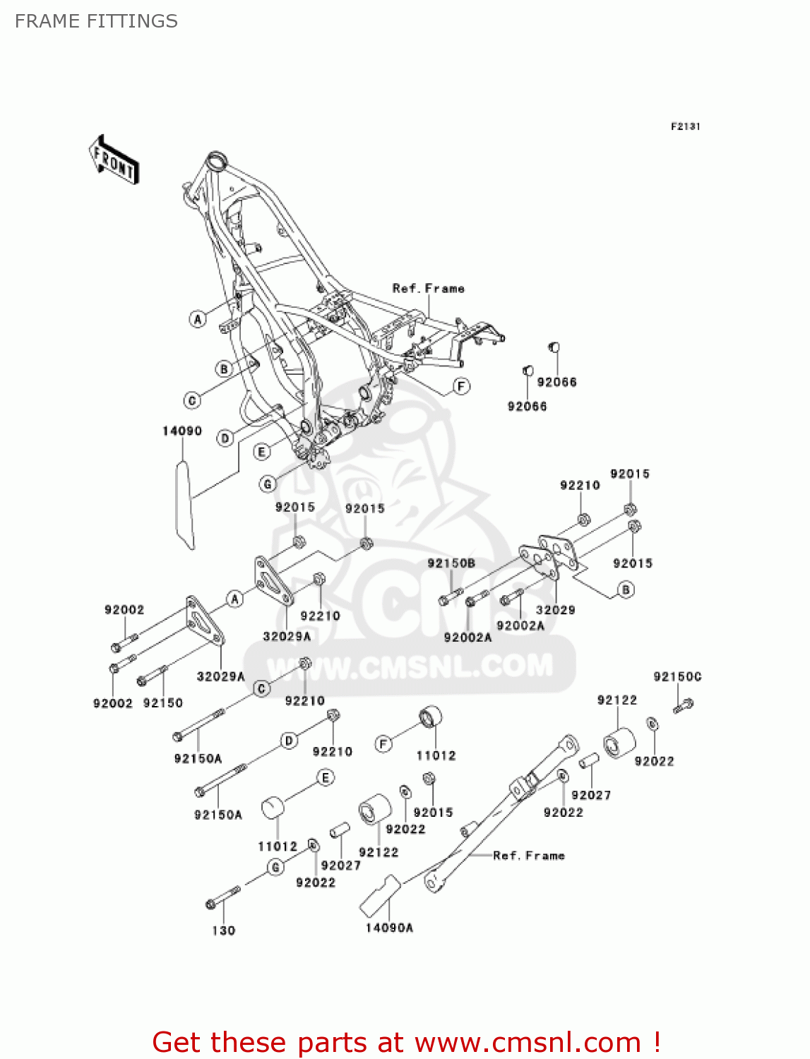 FRAME FITTINGS KDX220-A8 KDX220R 2001 USA CANADA