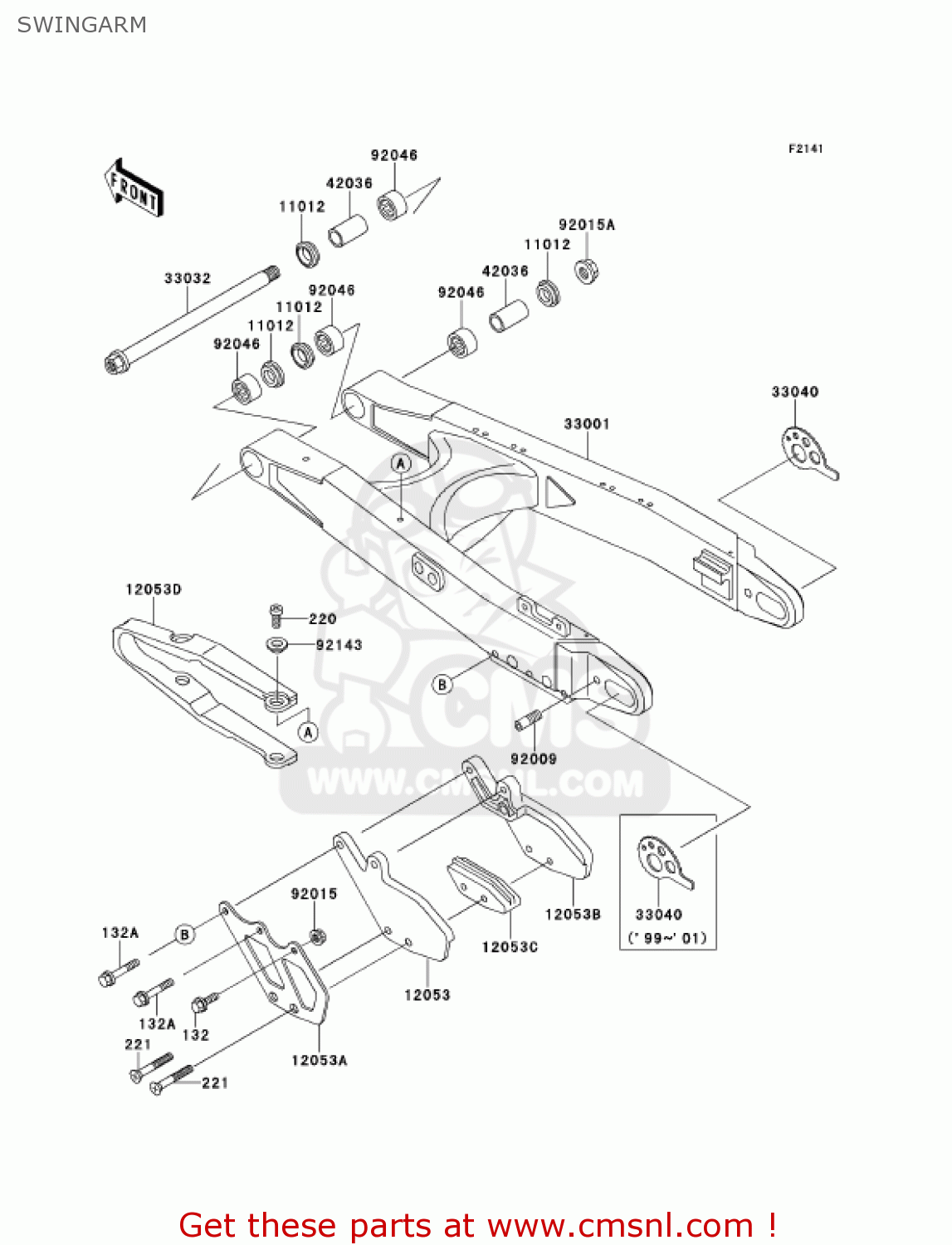 SWINGARM KDX220-A8 KDX220R 2001 USA CANADA