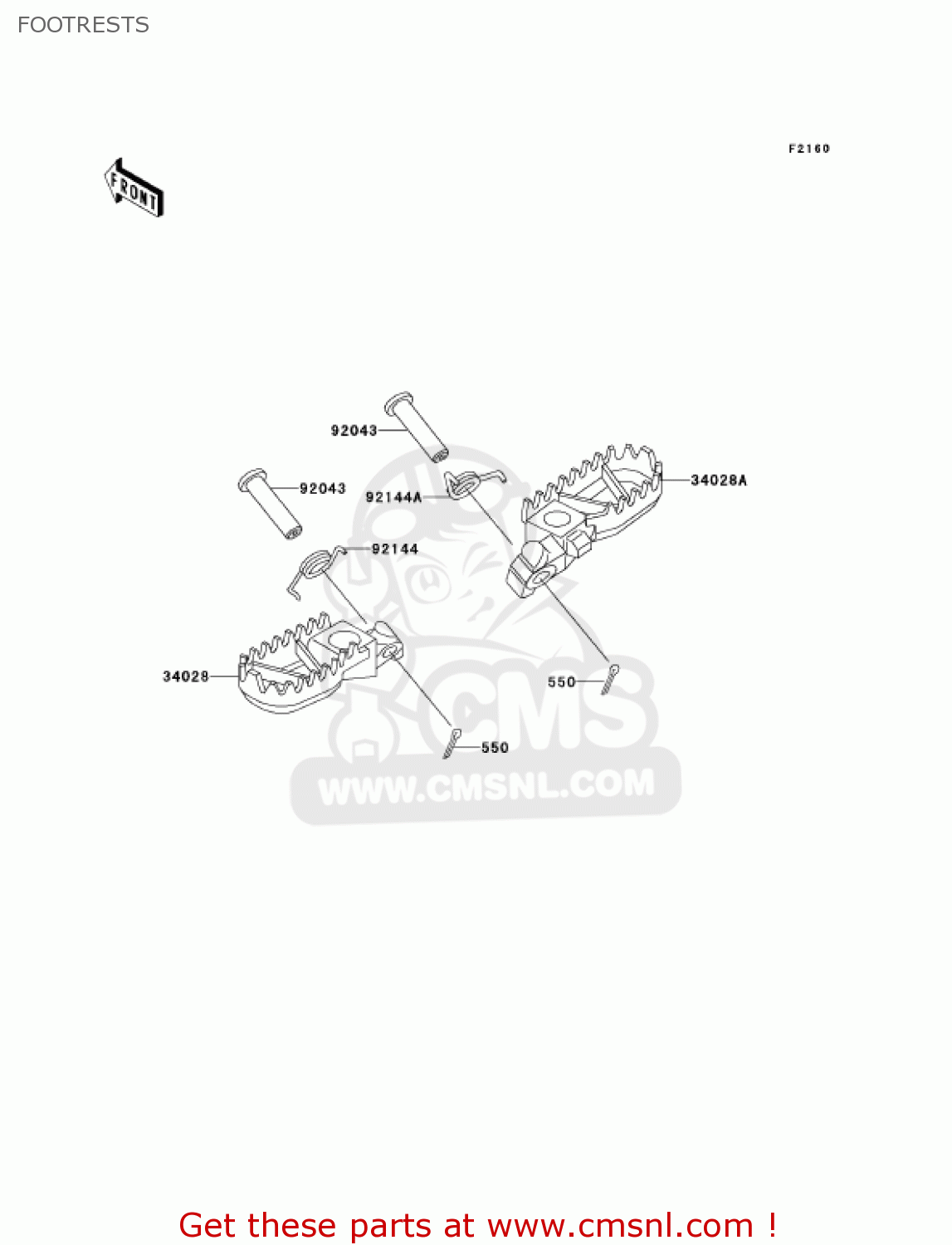 FOOTRESTS KDX220-A8 KDX220R 2001 USA CANADA