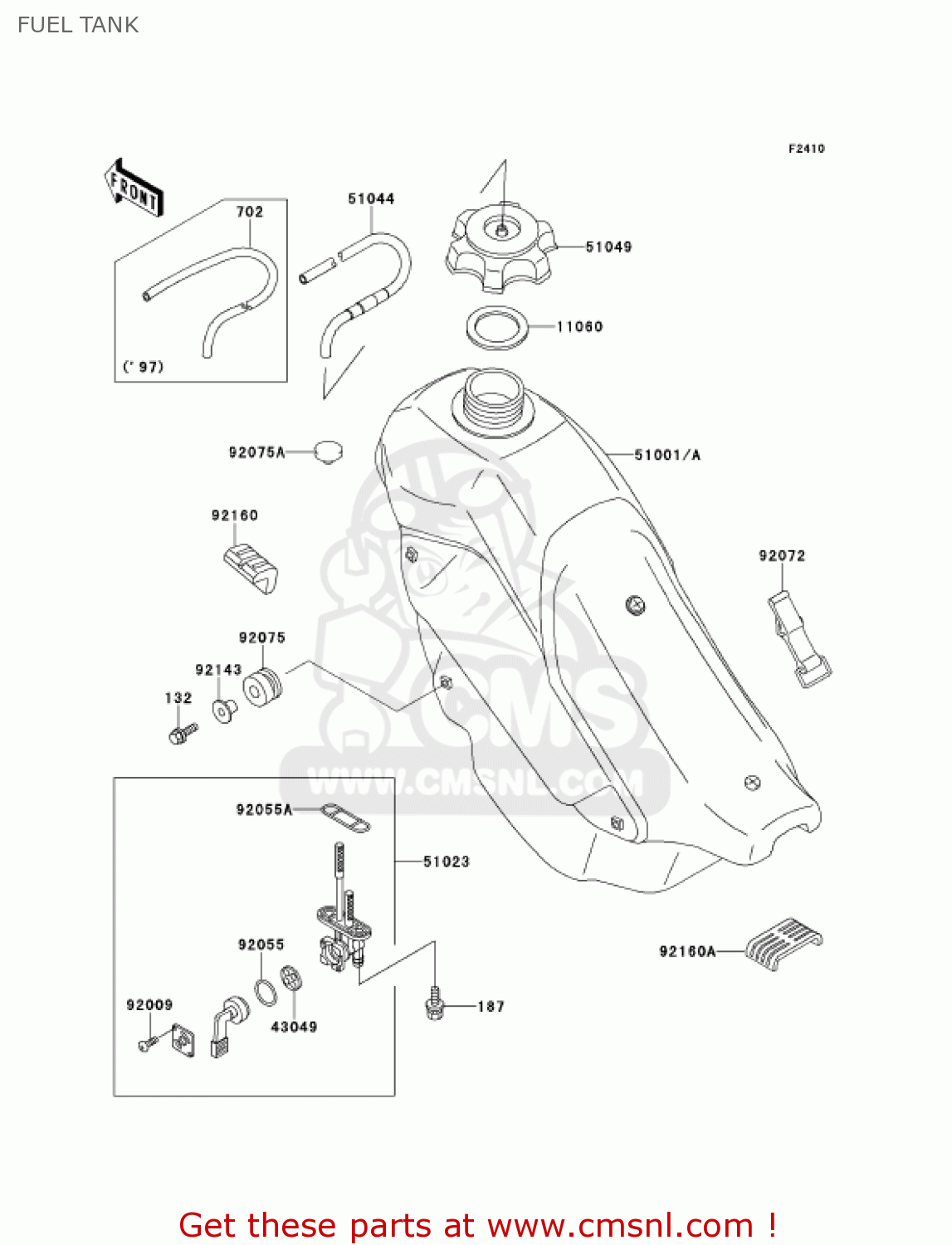FUEL TANK KDX220-A8 KDX220R 2001 USA CANADA