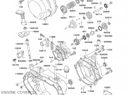 ENGINE COVER(S) - KDX220-A8 KDX220R 2001 USA CANADA