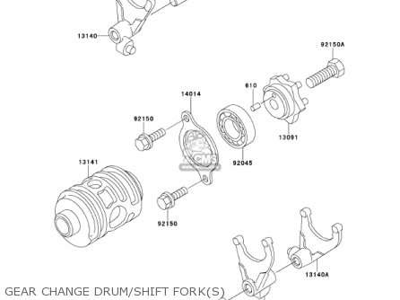 GEAR CHANGE DRUM/SHIFT FORK(S) - KDX220-A8 KDX220R 2001 USA CANADA