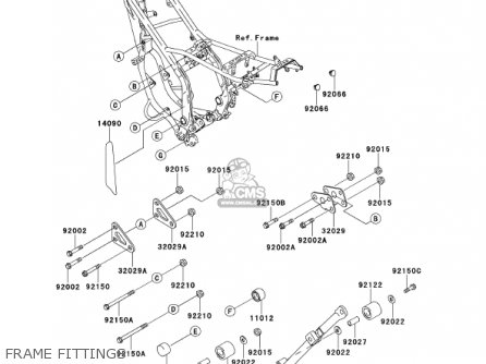 FRAME FITTINGS - KDX220-A8 KDX220R 2001 USA CANADA