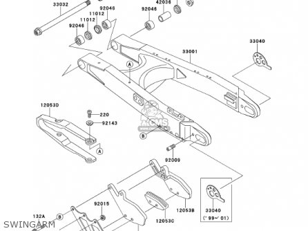 SWINGARM - KDX220-A8 KDX220R 2001 USA CANADA