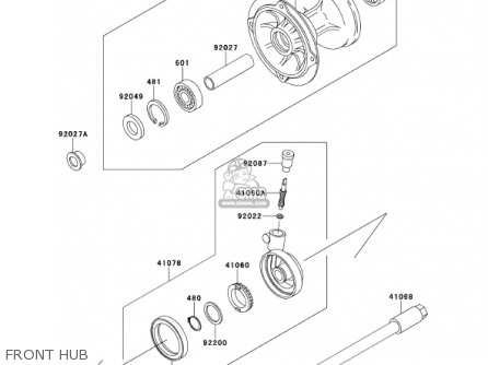 FRONT HUB - KDX220-A8 KDX220R 2001 USA CANADA