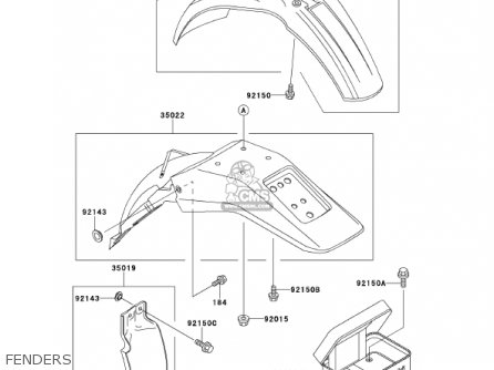 FENDERS - KDX220-A8 KDX220R 2001 USA CANADA