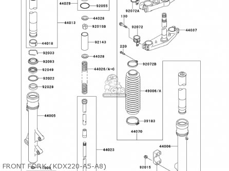 FRONT FORK (KDX220-A5-A8) - KDX220-A8 KDX220R 2001 USA CANADA