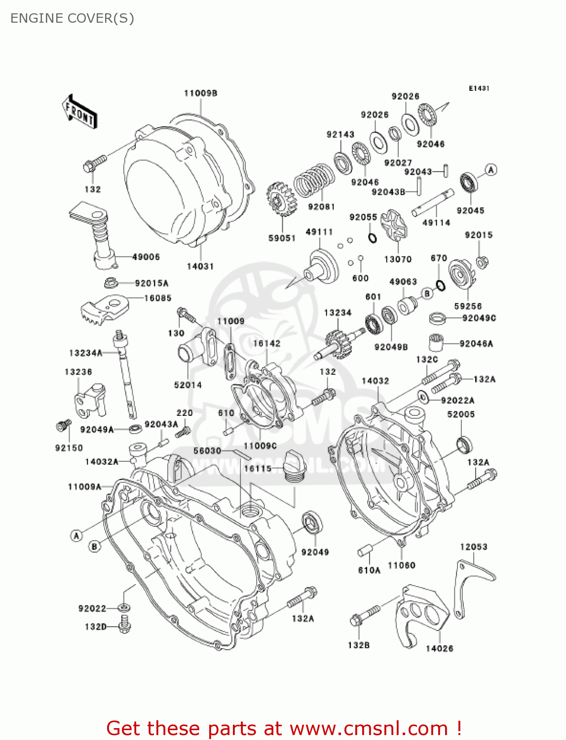 ENGINE COVER(S) KDX220-A9 KDX220R 2002 USA CANADA