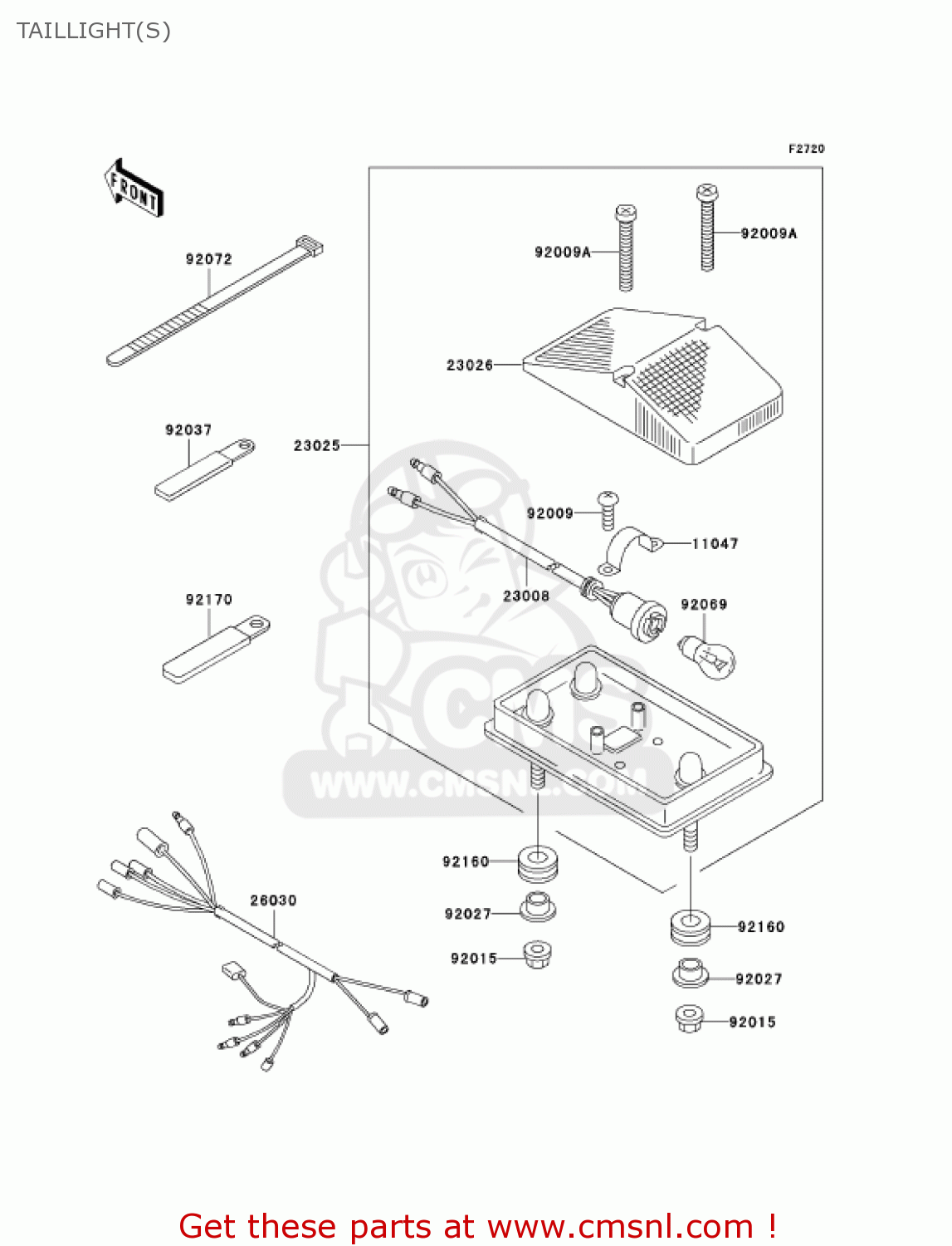TAILLIGHT(S) KDX220-A9 KDX220R 2002 USA CANADA