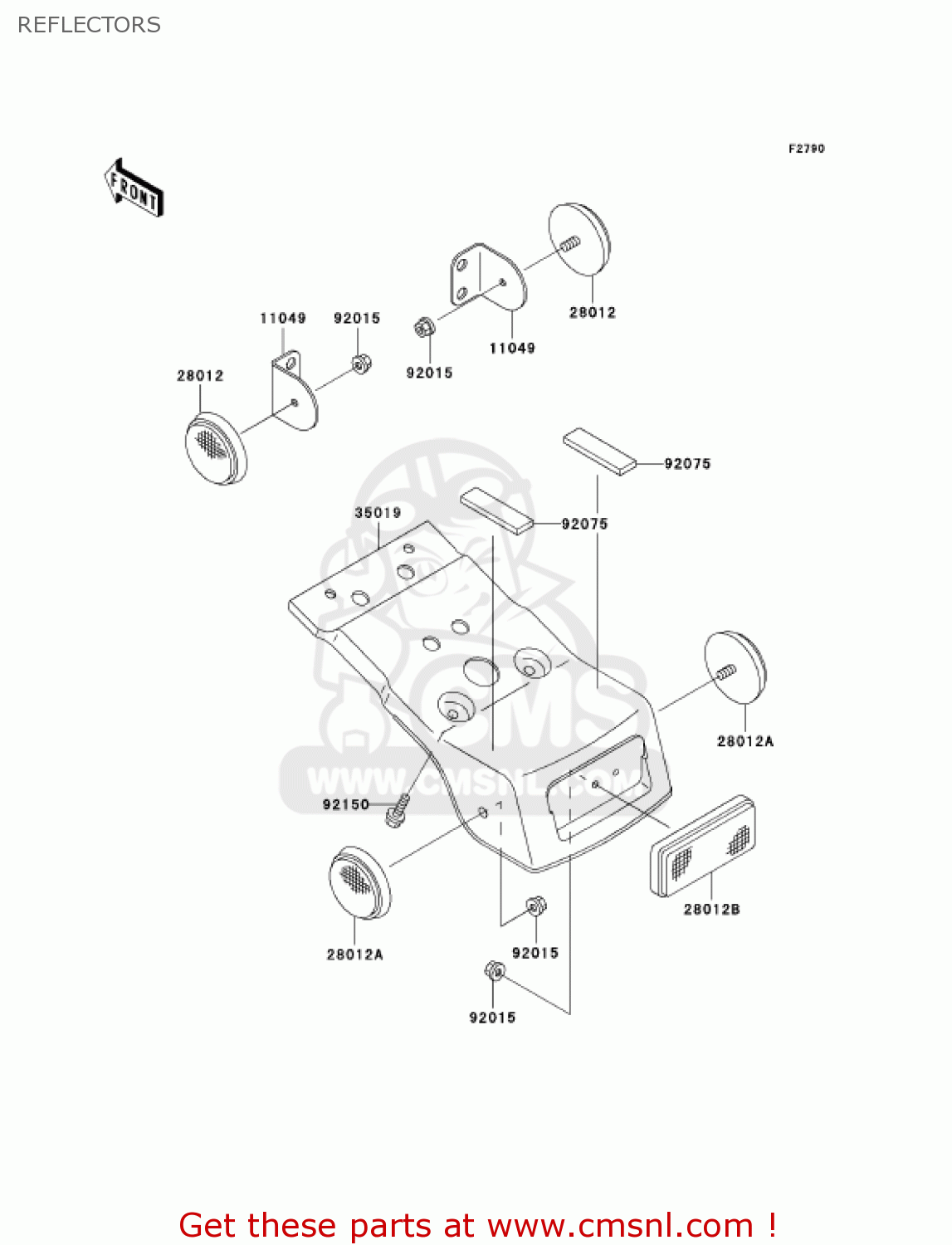 REFLECTORS KDX220-A9 KDX220R 2002 USA CANADA