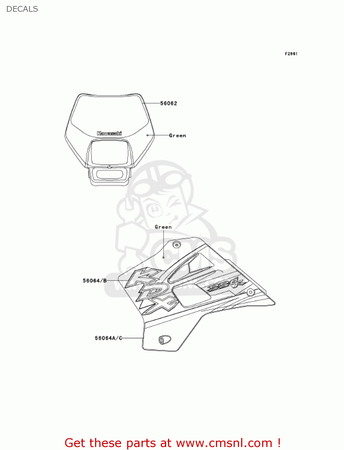 DECALS KDX220-A9 KDX220R 2002 USA CANADA