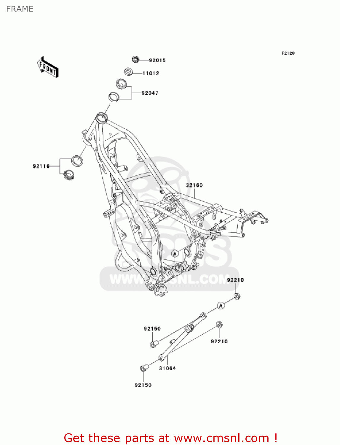 FRAME KDX220-A9 KDX220R 2002 USA CANADA