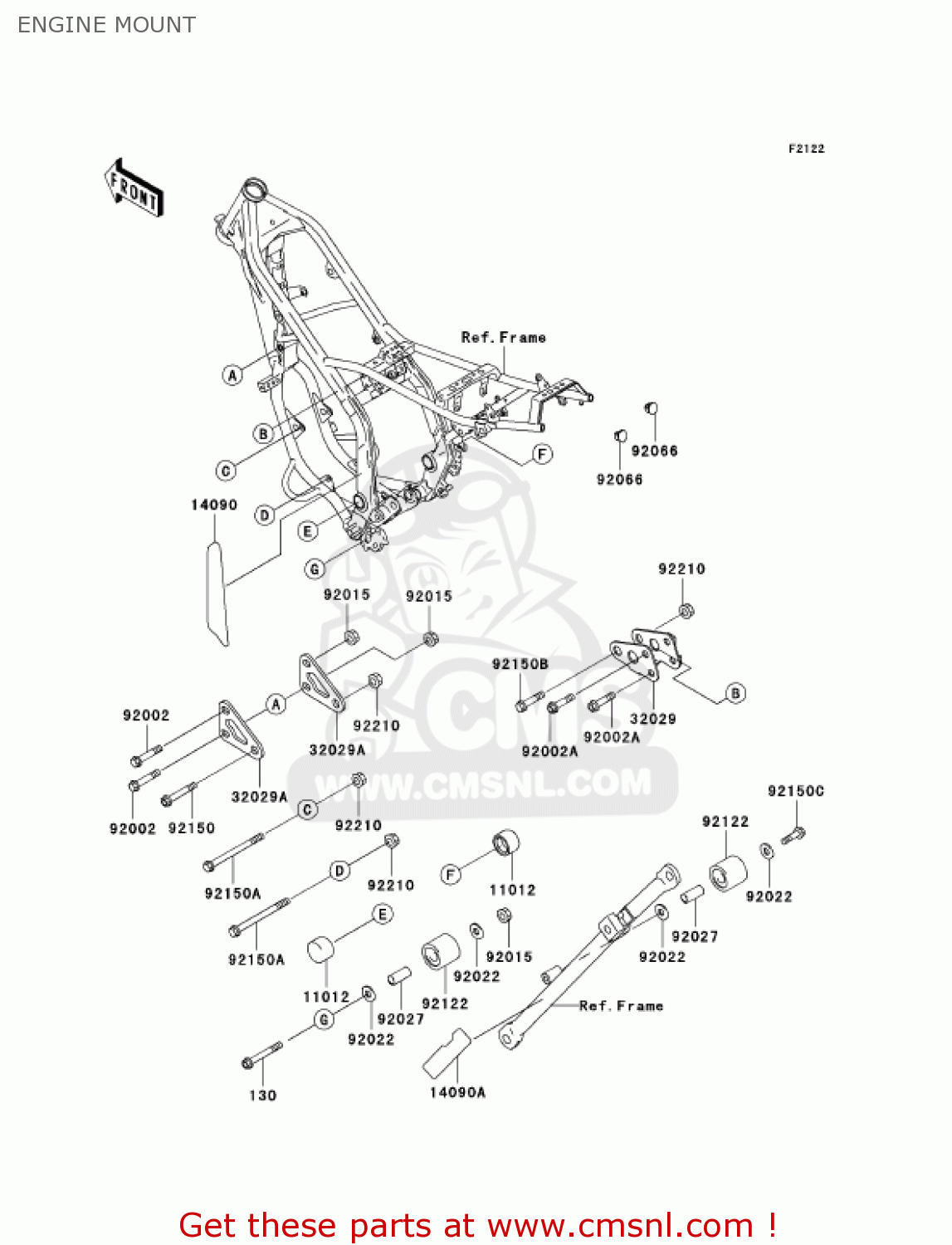 ENGINE MOUNT KDX220-A9 KDX220R 2002 USA CANADA