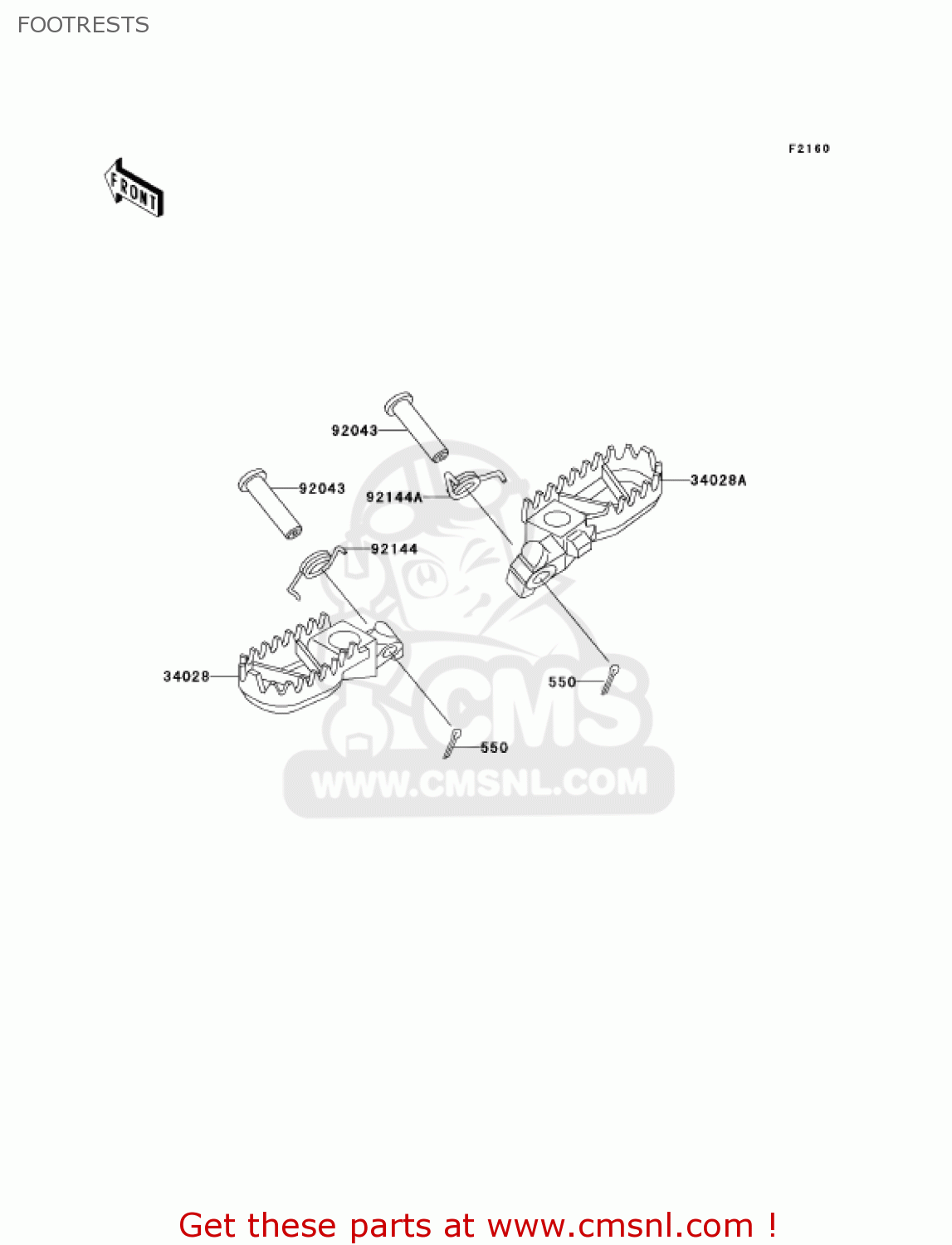 FOOTRESTS KDX220-A9 KDX220R 2002 USA CANADA