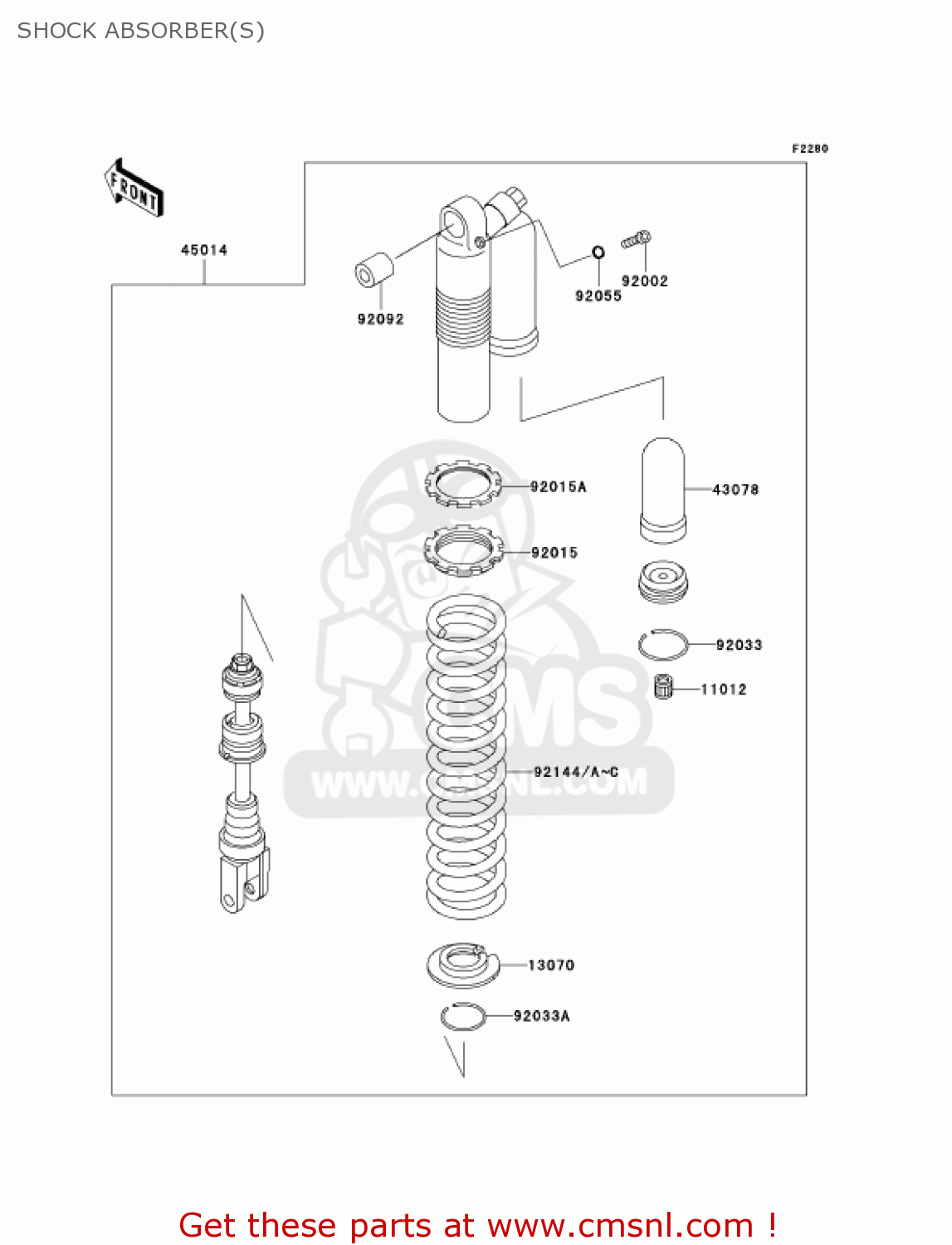 SHOCK ABSORBER(S) KDX220-A9 KDX220R 2002 USA CANADA