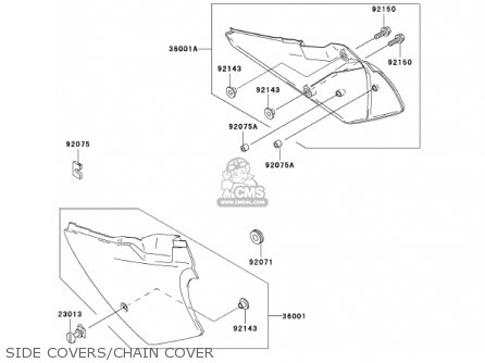 SIDE COVERS/CHAIN COVER - KDX220-A9 KDX220R 2002 USA CANADA