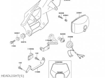 HEADLIGHT(S) - KDX220-A9 KDX220R 2002 USA CANADA