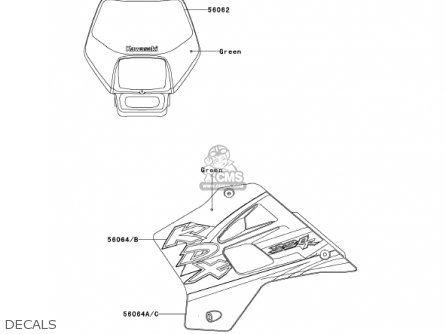 DECALS - KDX220-A9 KDX220R 2002 USA CANADA