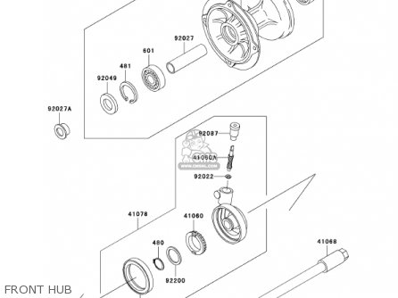 FRONT HUB - KDX220-A9 KDX220R 2002 USA CANADA