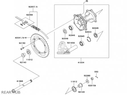 REAR HUB - KDX220-A9 KDX220R 2002 USA CANADA