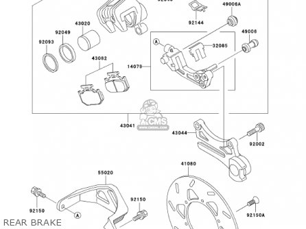 REAR BRAKE - KDX220-A9 KDX220R 2002 USA CANADA
