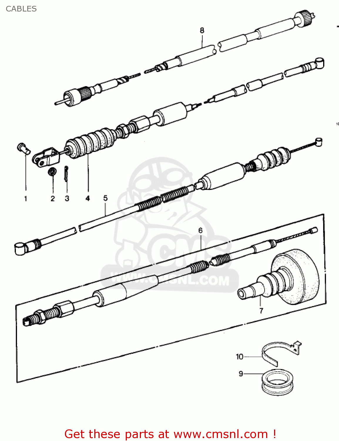 CABLES KDX250-A1 KDX250 1980 USA CALIFORNIA