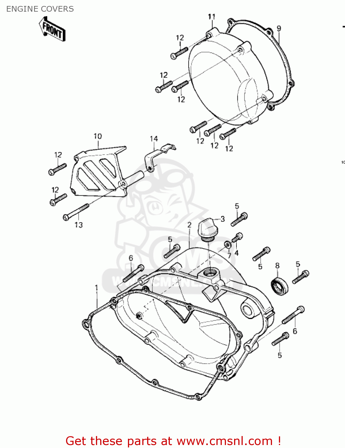 ENGINE COVERS KDX250-A1 KDX250 1980 USA CALIFORNIA