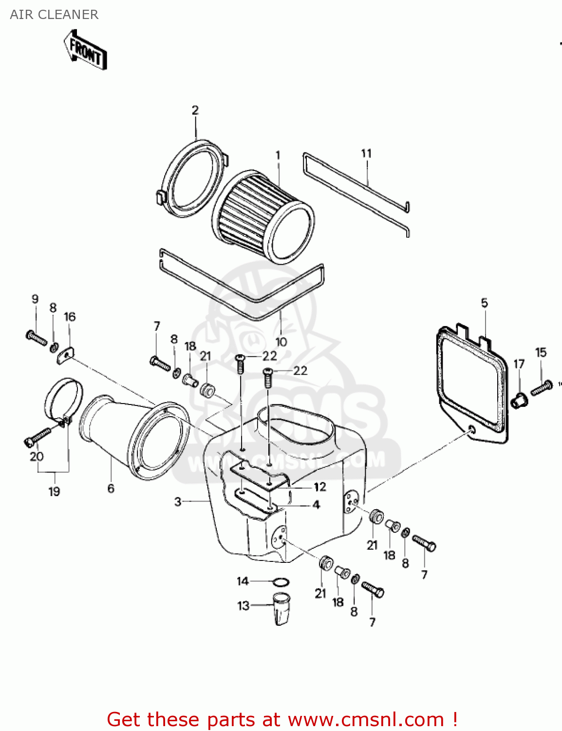 AIR CLEANER KDX250-A1 KDX250 1980 USA CALIFORNIA