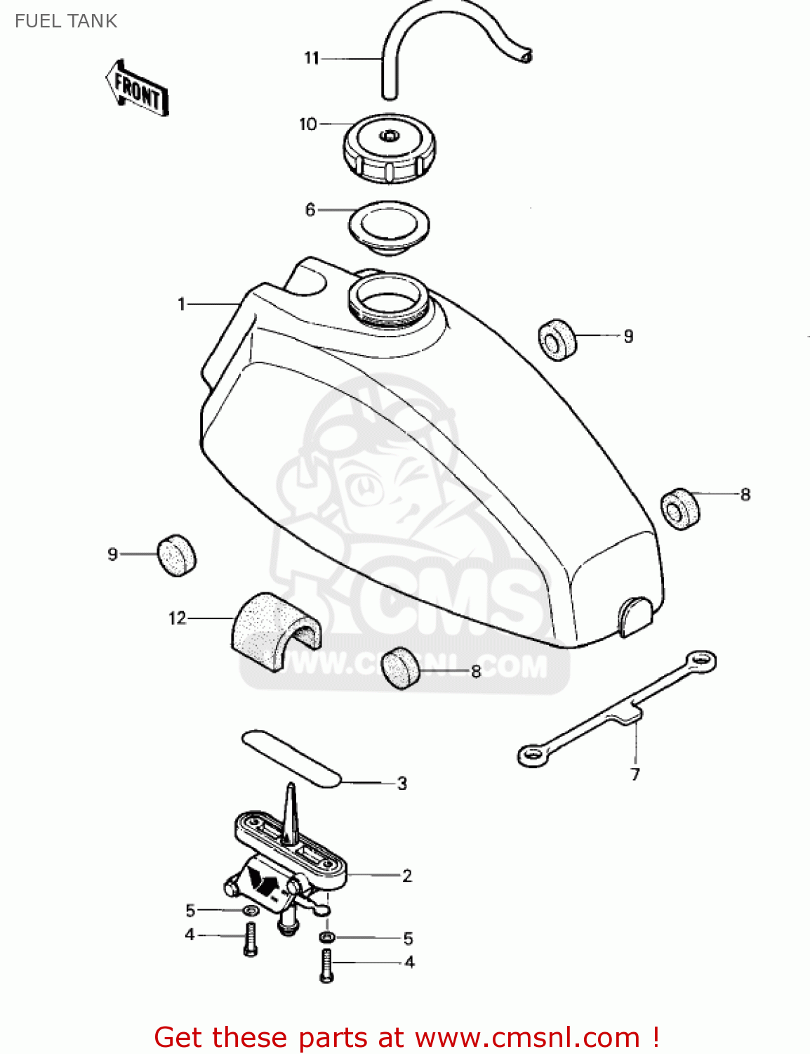 FUEL TANK KDX250-A1 KDX250 1980 USA CALIFORNIA