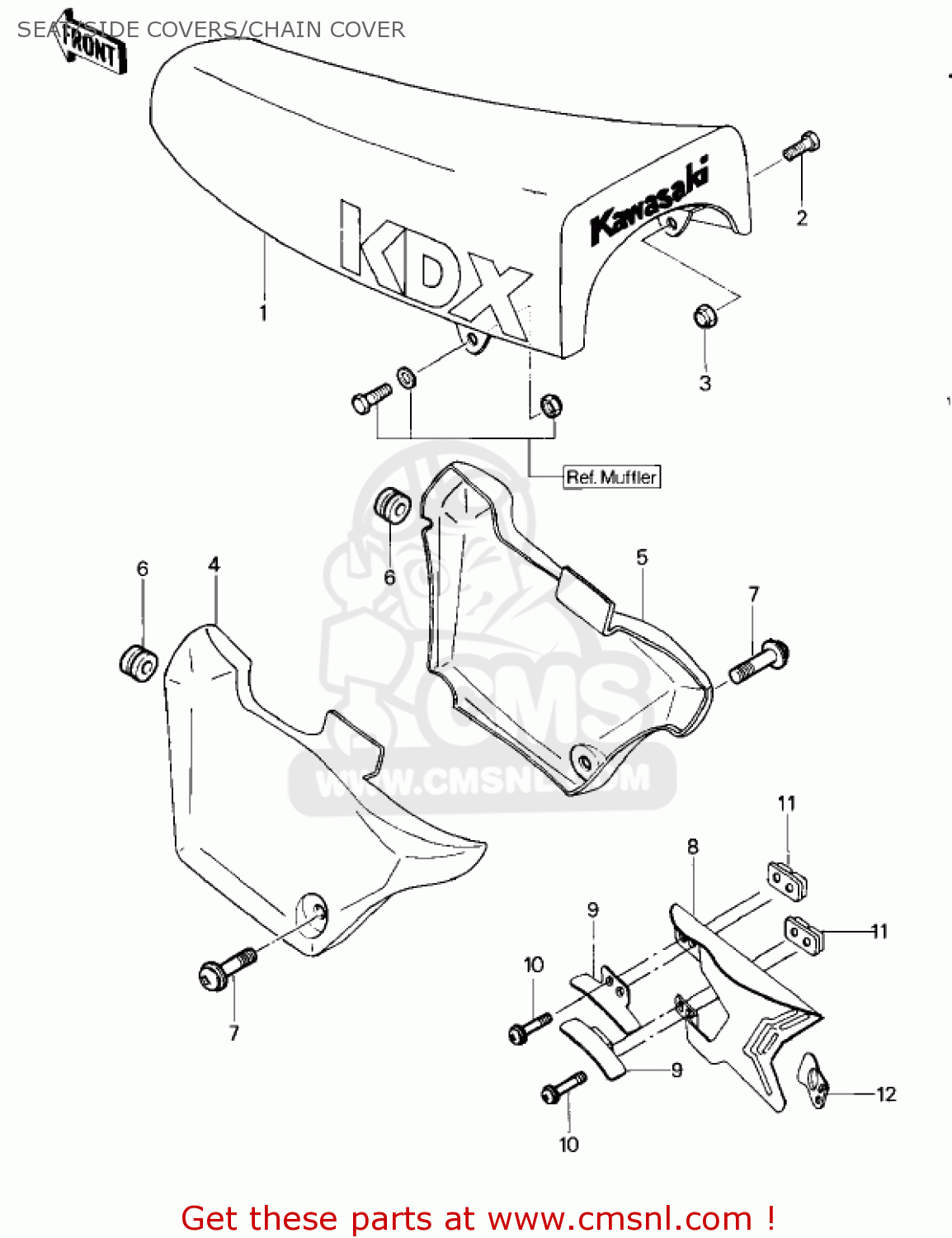 SEAT/SIDE COVERS/CHAIN COVER KDX250-A1 KDX250 1980 USA CALIFORNIA
