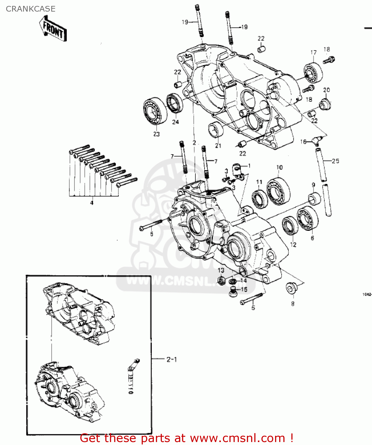 CRANKCASE KDX250-A1 KDX250 1980 USA CALIFORNIA
