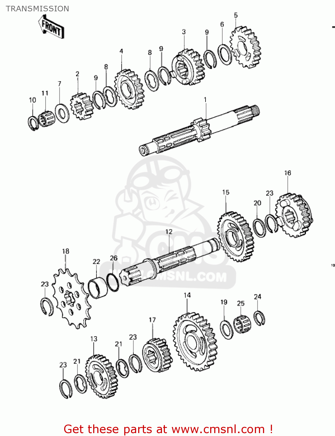 TRANSMISSION KDX250-A1 KDX250 1980 USA CALIFORNIA