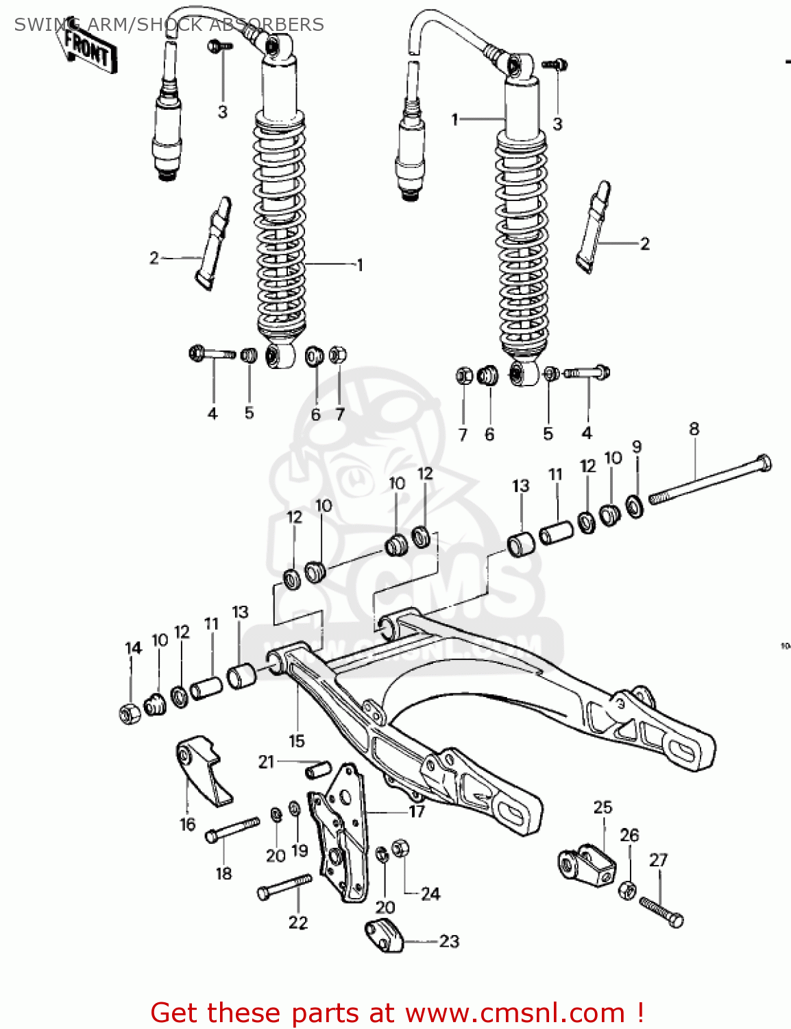 SWING ARM/SHOCK ABSORBERS KDX250-A1 KDX250 1980 USA CALIFORNIA