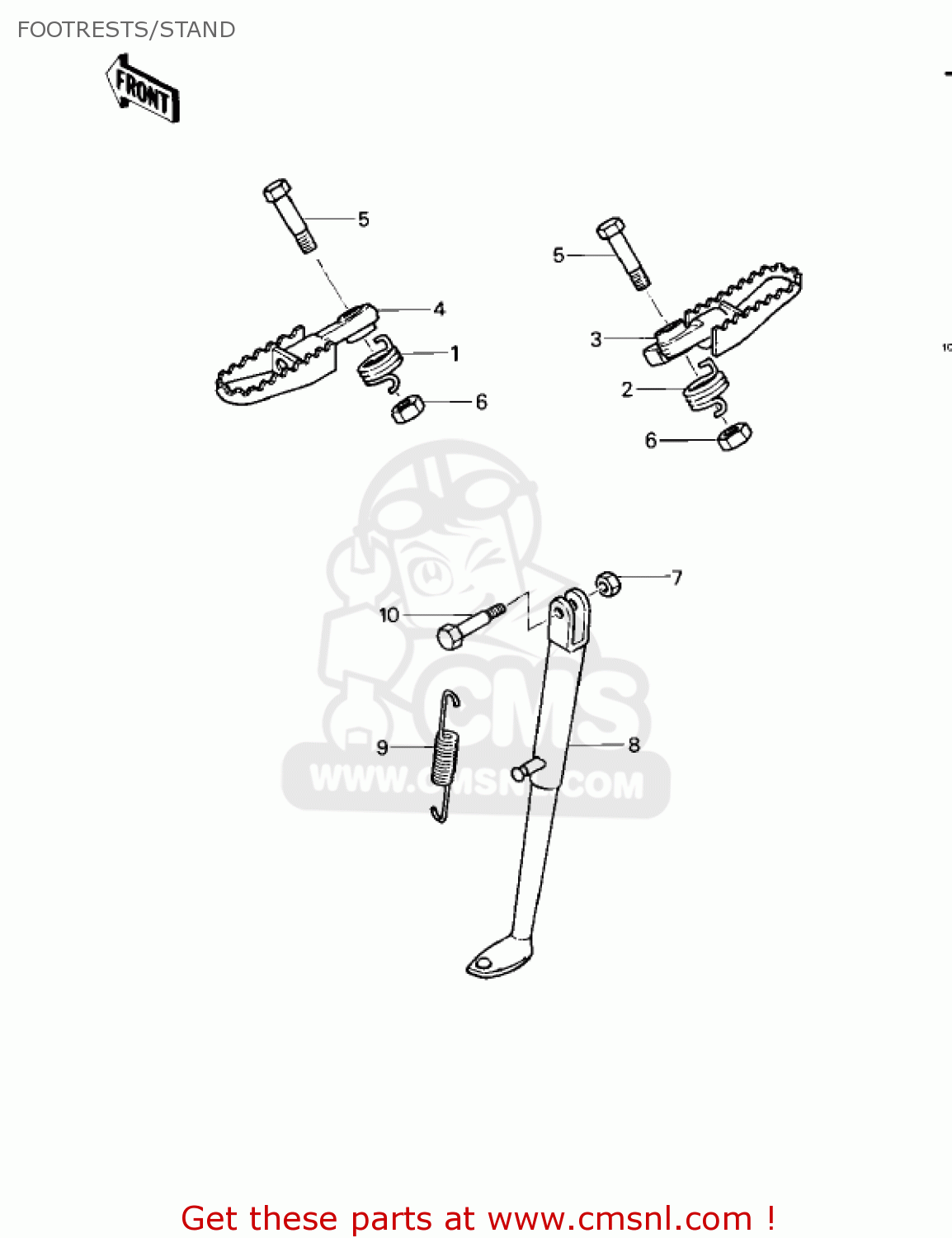 FOOTRESTS/STAND KDX250-A1 KDX250 1980 USA CALIFORNIA
