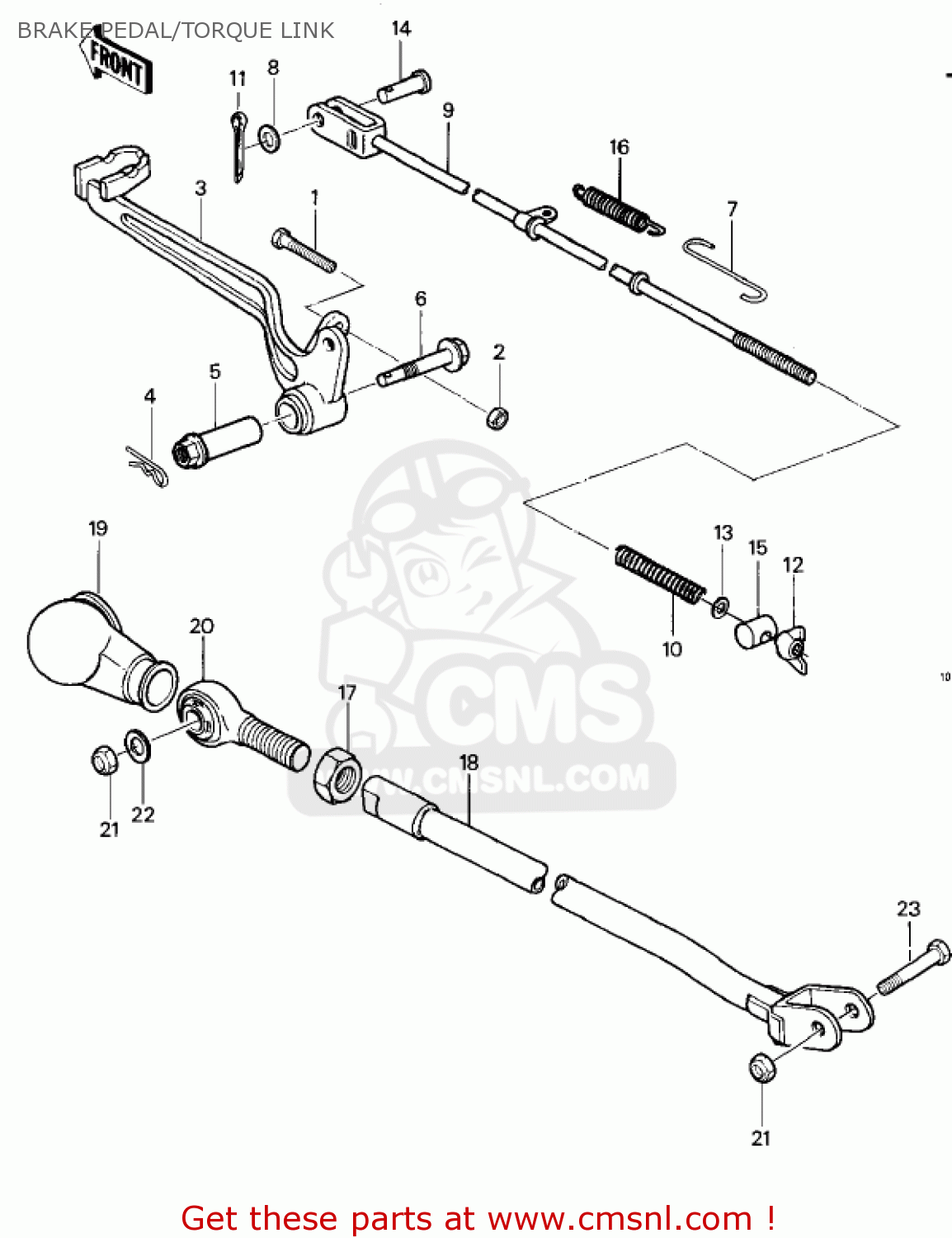 BRAKE PEDAL/TORQUE LINK KDX250-A1 KDX250 1980 USA CALIFORNIA