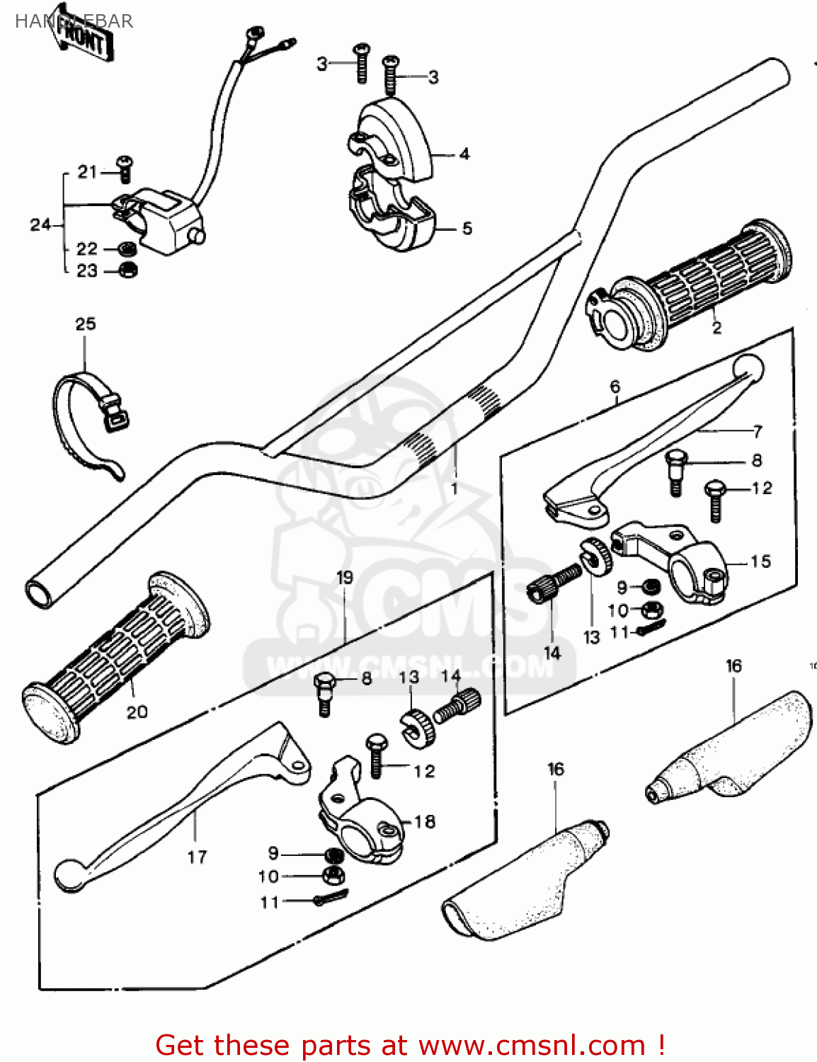 HANDLEBAR KDX250-A1 KDX250 1980 USA CALIFORNIA