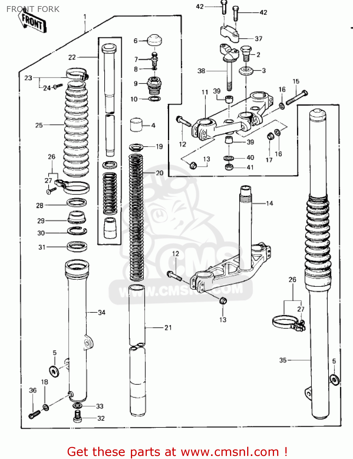 FRONT FORK KDX250-A1 KDX250 1980 USA CALIFORNIA