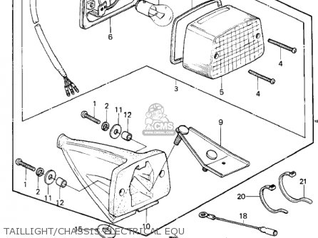 TAILLIGHT/CHASSIS ELECTRICAL EQU - KDX250-A1 KDX250 1980 USA CALIFORNIA