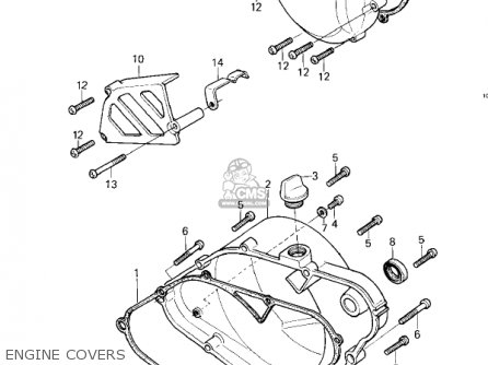 ENGINE COVERS - KDX250-A1 KDX250 1980 USA CALIFORNIA
